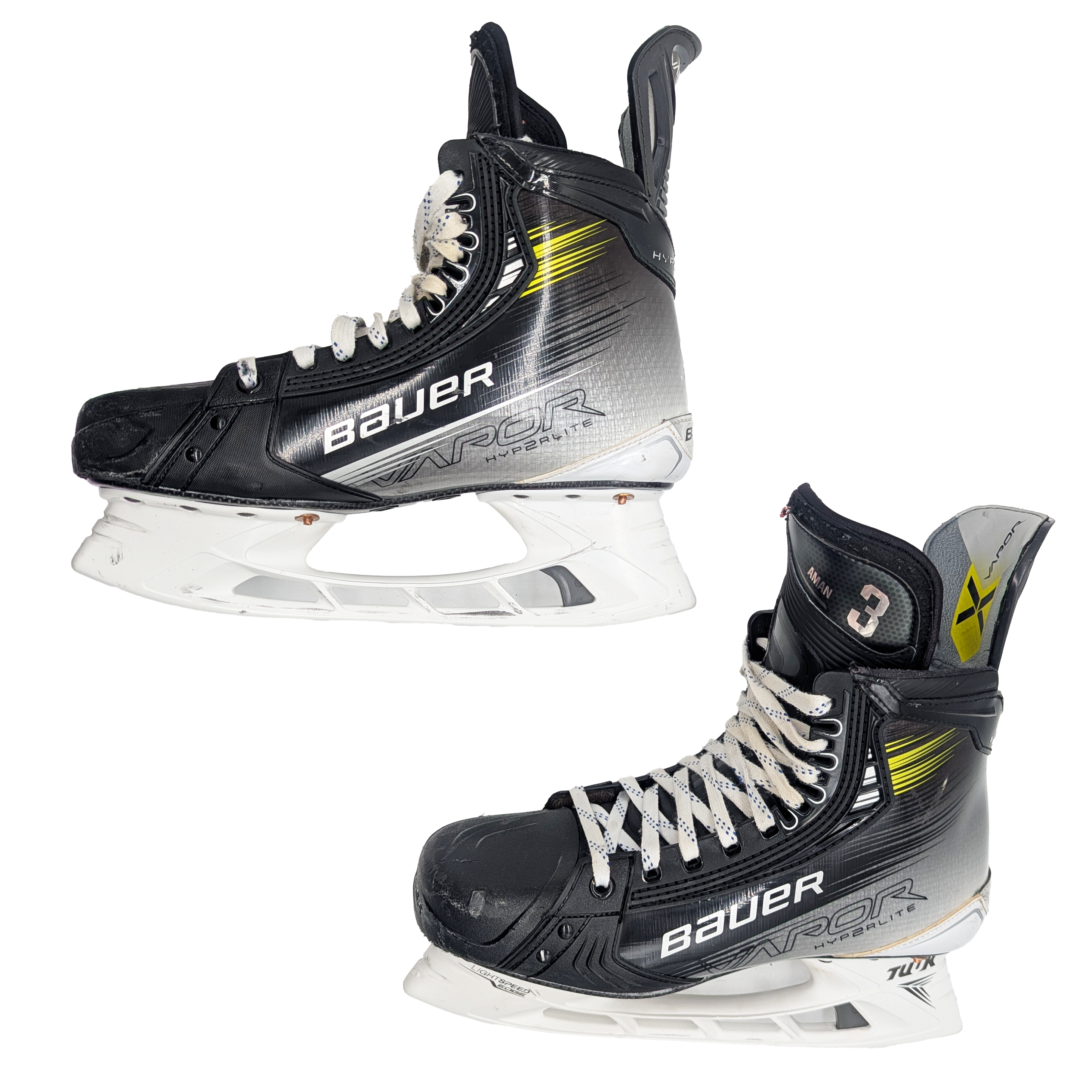 Bauer Vapor Hyperlite 2 - Patins de hockey NCAA Pro Stock d'occasion - Taille 9.5D